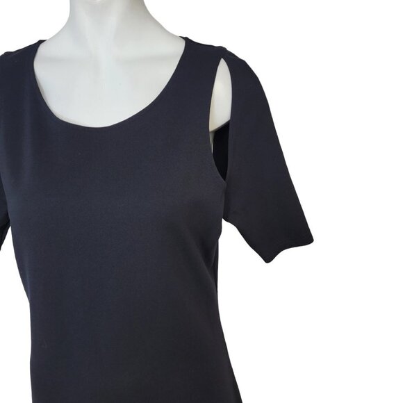 Fabletics Eva Cut Out Midi Dress Black Size Medium - Picture 5 of 8